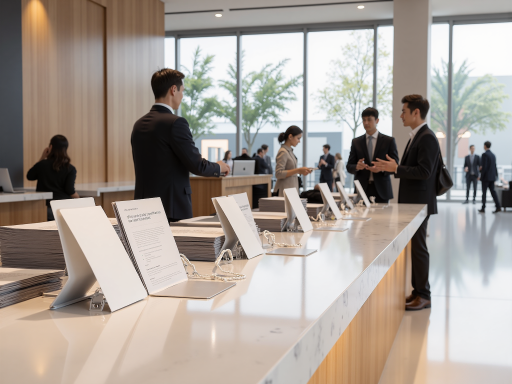 东台房产中介公司办公室内部，现代化办公环境，员工正在为客户服务，展示专业形象